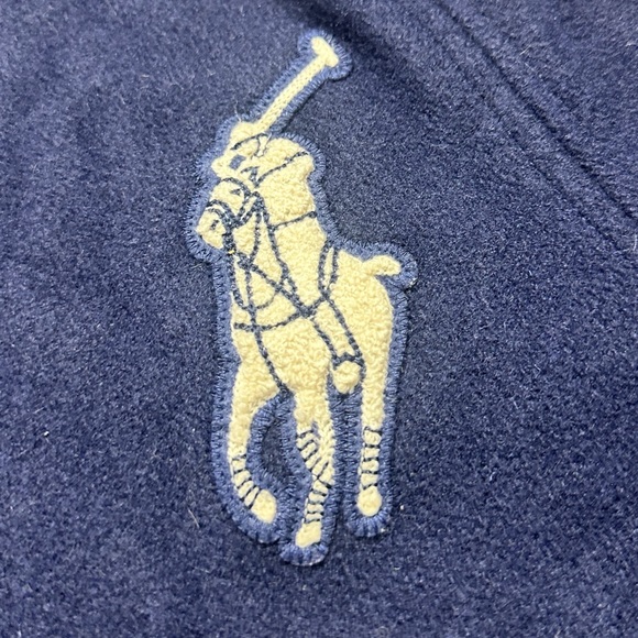 Boys Polo Ralph Lauren Navy Blue Baseball Bomber Snap Front Wool Blend Jacket - Picture 5 of 10